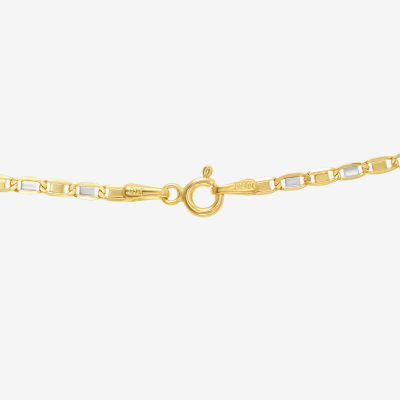 14K Two Tone Gold 20 Inch Solid Valentino Chain Necklace