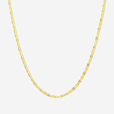 14K Two Tone Gold 20 Inch Solid Valentino Chain Necklace