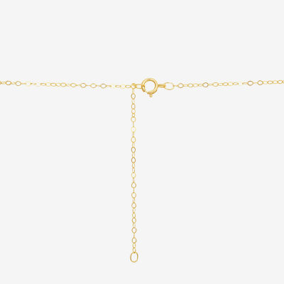 Womens 10K Gold Heart Inch Pendant Necklace