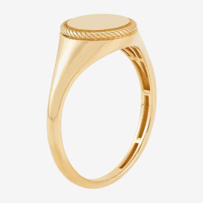 Womens 10K Gold Round Signet Ring