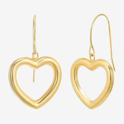 10K Gold Heart Drop Earrings