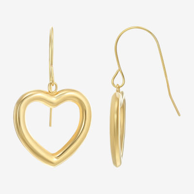 10K Gold Heart Drop Earrings