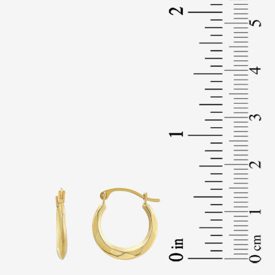 10K Gold 16mm Round Hoop Earrings