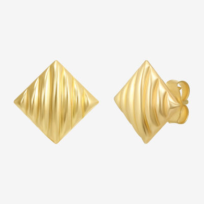 14K Gold 7.5mm Square Stud Earrings