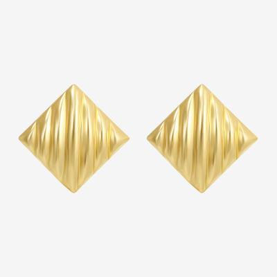 14K Gold 7.5mm Square Stud Earrings