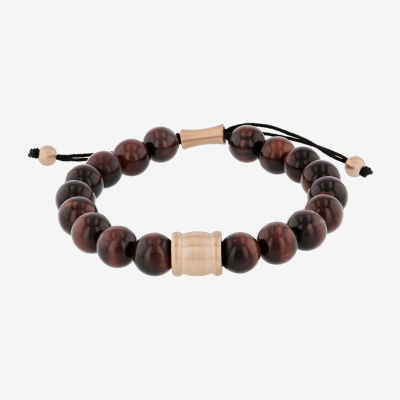 Mens Genuine Red Tiger's Eye Beaded Bracelet