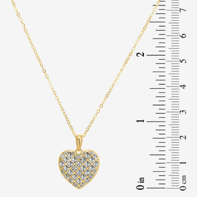 Womens Sterling Silver Heart 18 Inch Pendant Necklace