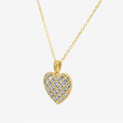 Womens Sterling Silver Heart Pendant Necklace