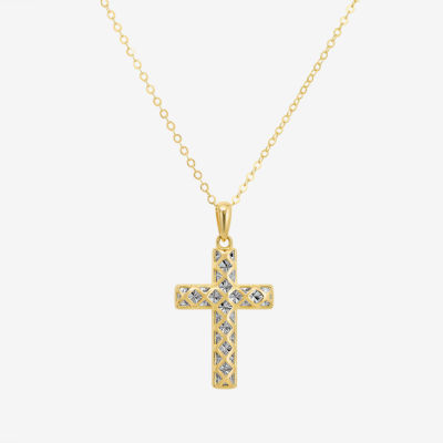 Womens Sterling Silver Cross Pendant Necklace