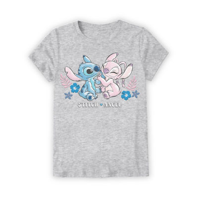 Little & Big Girls Round Neck Short Sleeve Stitch Graphic T-Shirt