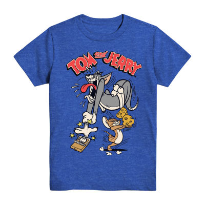 Little & Big Boys Crew Neck Short Sleeve Tom and Jerry Graphic T-Shirt