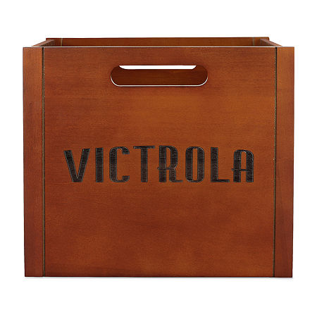 Victrola Wooden Vinyl Record Crate, One Size, Brown