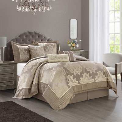 Stratford Park Thess 7-pc. Damask + Scroll Midweight Comforter Set