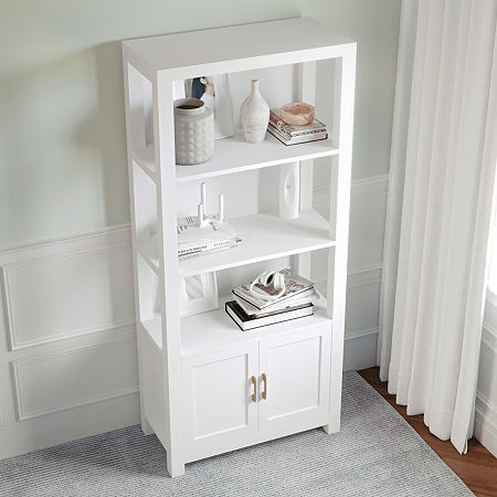 Martha Stewart Hutton 4-Shelf Bookcase, One Size, White