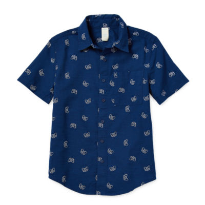 Thereabouts Little & Big Boys Adaptive Short Sleeve Button-Down Shirt