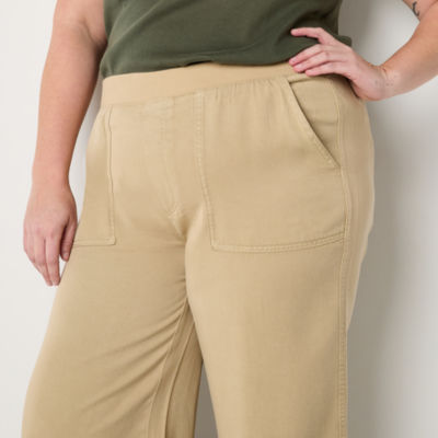 St. John's Bay Wide Leg Womens Wide Leg High Rise Plus Capri Pant