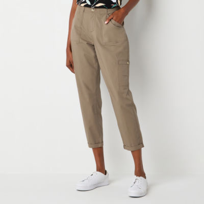 Liz Claiborne Womens Mid Rise Regular Fit Cropped Pant