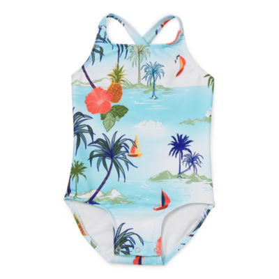 Outdoor Oasis Toddler Girls Exotic One Piece Swimsuit