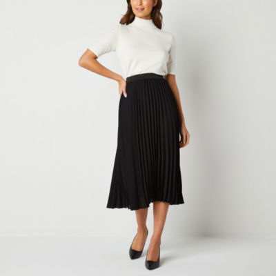 EP Modern by Evan-Picone Womens Mid Rise Pleated Skirt