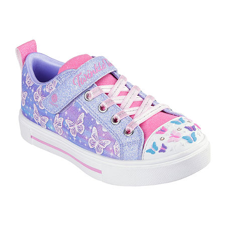 Skechers Girls Twinkle Sparks Ombre Flutter Sneakers, 3 Medium, Purple