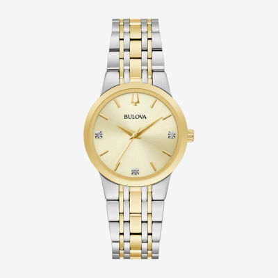 Two Tone Gold And Diamond Bulova Watch Bulova Womens Diamond