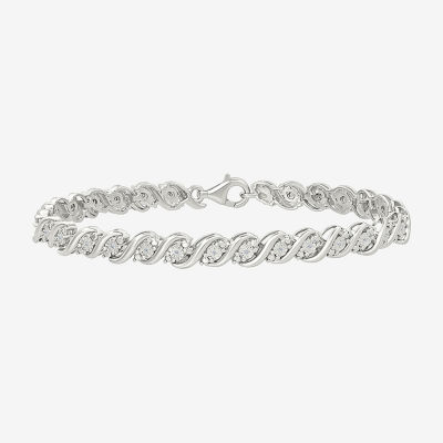 1/10 CT. T.W. Natural White Diamond Sterling Silver 7.25 Inch Tennis Bracelet