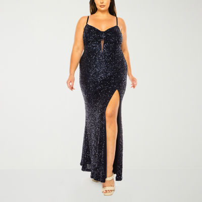 B. Smart Womens Juniors Plus Sleeveless Sequin Bodycon Dress