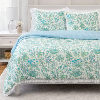 Martha Stewart Marguerite 3-pc. Floral Midweight Reversible Comforter Set