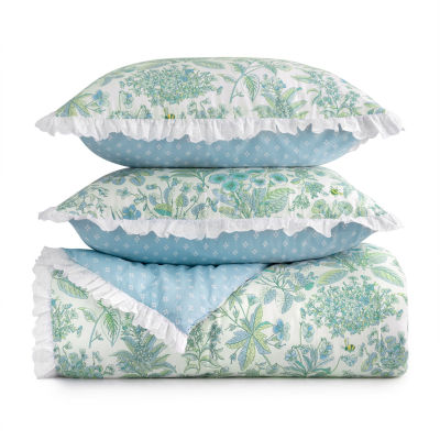 Martha Stewart Marguerite 3-pc. Floral Midweight Reversible Comforter Set