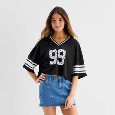 Forever 21 Womens Juniors Short Sleeve Jersey, Small, Black