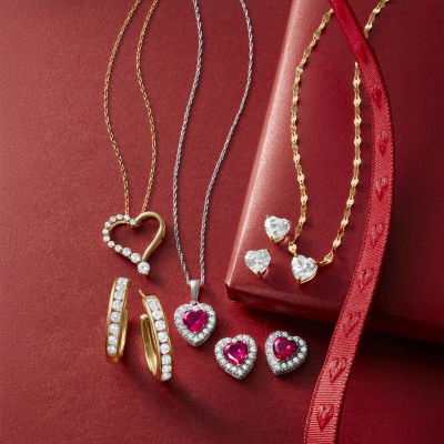 Yes, Please! Womens Lab Created White Sapphire Pendant