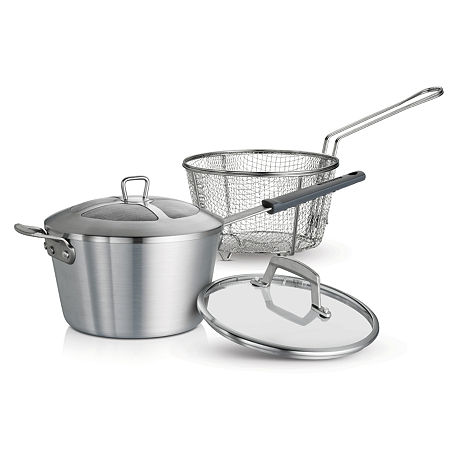 Tramontina Pro Fusion 5.5Qt. Deep Frypan With Lid, One Size, Silver