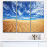 Designart Desert With Exotic Blue Sky Over ModernLandscape Wall Art Triptych Canvas