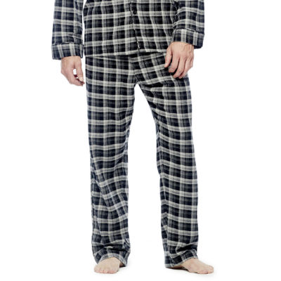 Hanes Flannel Mens Long Sleeve 2-pc. Pant Pajama Set