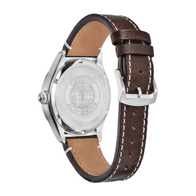 Citizen Chandler Mens Brown Leather Strap Watch Bm6838-09x