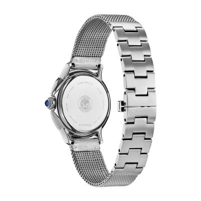 Citizen Womens Diamond Accent Silver Tone Stainless Steel Bracelet Watch Em0790-55n