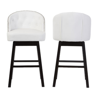 Avril 2-pc. Counter Height Upholstered Tufted Swivel Bar Stool