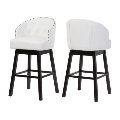 Avril 2-pc. Counter Height Upholstered Tufted Swivel Bar Stool