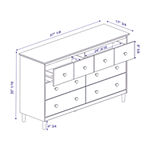 Modern 6 Drawer Simple Wood Dresser