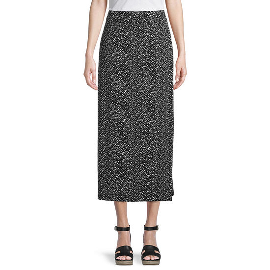 Liz Claiborne Womens Mid Rise Maxi Skirt, Color: Black - JCPenney