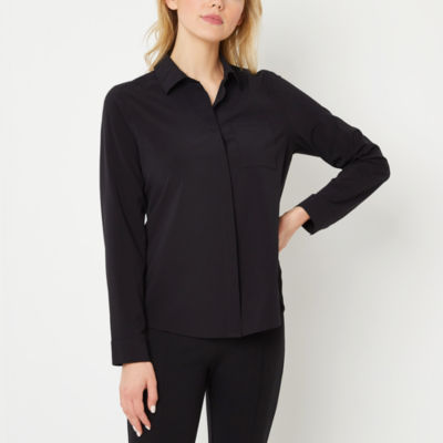 Stylus Womens Long Sleeve Regular Fit Button-Down Shirt - JCPenney