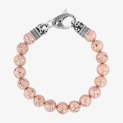 Mens Lava Bead Beaded Bracelet