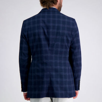 Haggar Tailored Fit Mens Windowpane Stretch Fabric Classic Fit Sport Coat