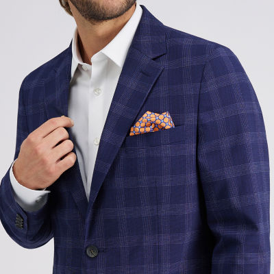 Haggar Tailored Fit Mens Windowpane Stretch Fabric Classic Fit Sport Coat