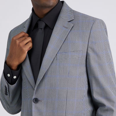 Haggar Houndstooth Tailored Fit Mens Stretch Fabric Classic Fit Sport Coat