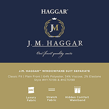 Haggar Men's Stretch Windowpane Slim Premium Flex Suit Separate