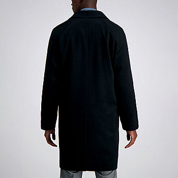 JF J.Ferrar Mens Water Resistant Midweight Topcoat | Black | Regular X-Large | Coats + Jackets Topcoats | Water Resistant