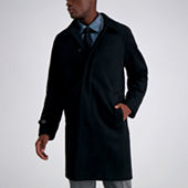 Stafford Mens Water Resistant Midweight Topcoat | Blue | Regular Medium | Coats + Jackets Topcoats | Water Resistant