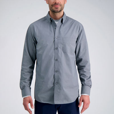 Haggar Mens Regular Fit Long Sleeve Button-Down Shirt