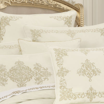 Queen Street Nicolas Winter White Embellished Square Throw Pillow